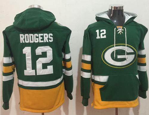 Nike Packers #12 Aaron Rodgers Green/Gold Name & Number Pullover NFL Hoodie